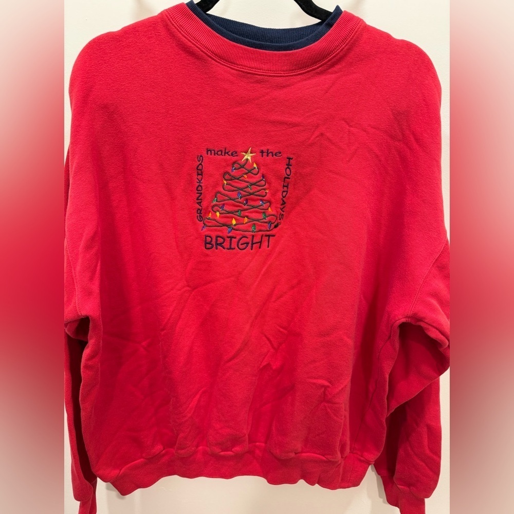 VTG 90s Christmas Tree Grandparent Crewneck Sweater